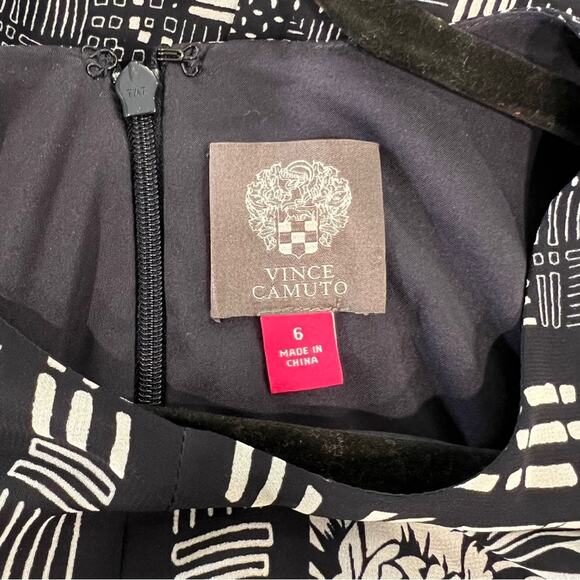 VInce Camuto Navy and White 6 Patterned Floral Short Dress Career Office Classic - Picture 2 of 11